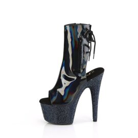 Pleaser BEJEWELED-1018DM-7 Botín Plataforma Holo Metalizado Negro