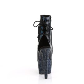 Pleaser BEJEWELED-1018DM-7 Botín Plataforma Holo Metalizado Negro