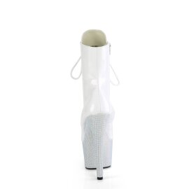 Pleaser BEJEWELED-1020-7 Botín Plataforma Holo Metalizado Blanco