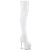 Pleaser BEJEWELED-3000-7 Bota Alta Plataforma Holo Metalizado Blanco