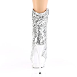 Pleaser BLONDIE-R-1009 Botín Plataforma Metalizado Plata