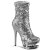Pleaser BLONDIE-R-1009 Botín Plataforma Metalizado Plata