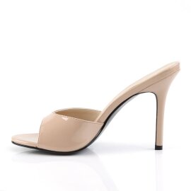 Pleaser CLASSIQUE-01 Zapato Abierto Charol Beige