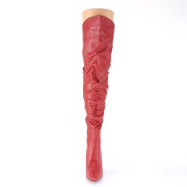 Pleaser CLASSIQUE-3011 Overknee Boots Faux Leather Red
