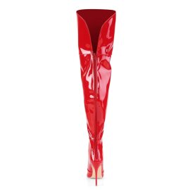 Pleaser COURTLY-3012 Bota Alta Charol Rojo