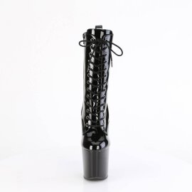 Pleaser CRAZE-1040 Plateau Ankle Boots Patent Black