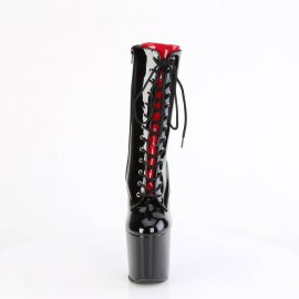Pleaser CRAZE-1040FH Plateau Ankle Boots Patent Black