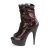 Pleaser DELIGHT-1008SQ Botín Plataforma Metalizado Rojo