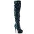 Pleaser DELIGHT-3004 Bota Alta Plataforma Metalizado Verde