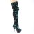 Pleaser DELIGHT-3004 Bota Alta Plataforma Metalizado Verde