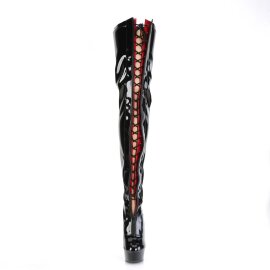 Pleaser DELIGHT-3027 Bota Alta Plataforma Charol Negro
