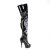 Pleaser DELIGHT-3027 Bota Alta Plataforma Charol Negro