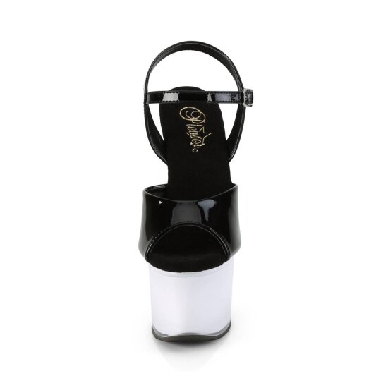 Pleaser DISCOLITE-709 Sandalia de Tacón Plataform Charol Negro Multicolor