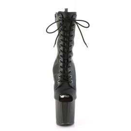 Pleaser ENCHANT-1041 Platform Ankle Boots Faux Leather Black