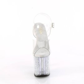 Pleaser ENCHANT-708RSI Plateau Sandalettes Glitter Transparent Silver
