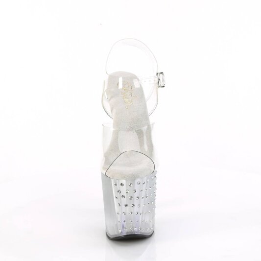 Pleaser ENCHANT-708T-LT Sandalia de Tacón Plataforma Transparente Multicolor