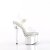 Pleaser ESTEEM-708 Sandalia de Tacón Plataforma Metalizado Plata