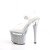 Pleaser ESTEEM-708DM Sandalia de Tacón Plataforma Metalizado Plata Transparente