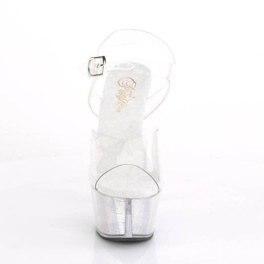 Pleaser FLASHDANCE-608CH Sandalia de Tacón Plataforma Transparente Multicolor