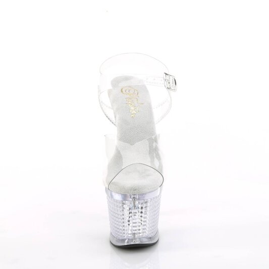Pleaser FLASHDANCE-708SPEC Sandalia de Tacón Plataforma Transparente Multicolor