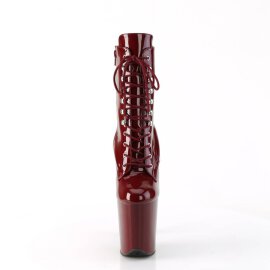 Pleaser FLAMINGO-1020 Plateau Ankle Boots Patent Burgundy