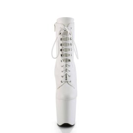 Pleaser FLAMINGO-1020WR Plateau Ankle Boots Faux Leather White