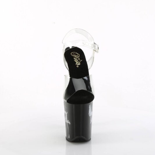 Pleaser FLAMINGO-808NLDG Sandalia de Tacón Plataforma Negro Transparente