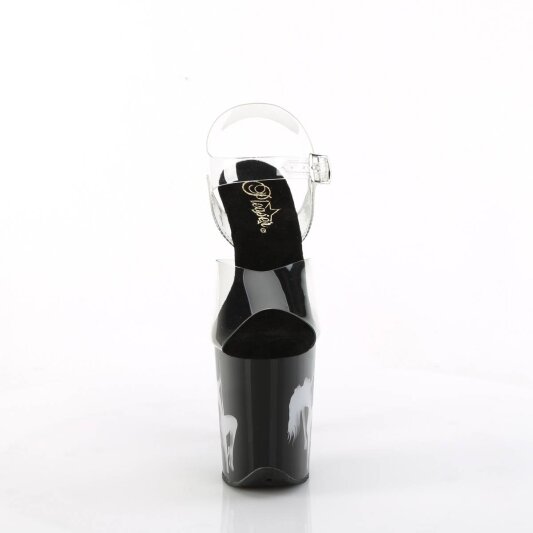 Pleaser FLAMINGO-808NLSG Sandalia de Tacón Plataforma Negro Transparente