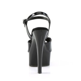 Pleaser GLEAM-609 Plateau Sandalettes Patent Black