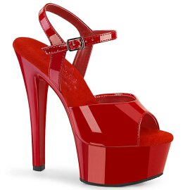 Pleaser GLEAM-609 Plateau Sandalettes Patent Red