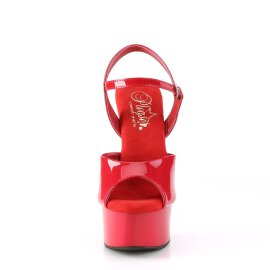 Pleaser GLEAM-609 Plateau Sandalettes Patent Red