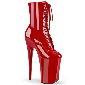 Pleaser INFINITY-1020 Plateau Ankle Boots Patent Red