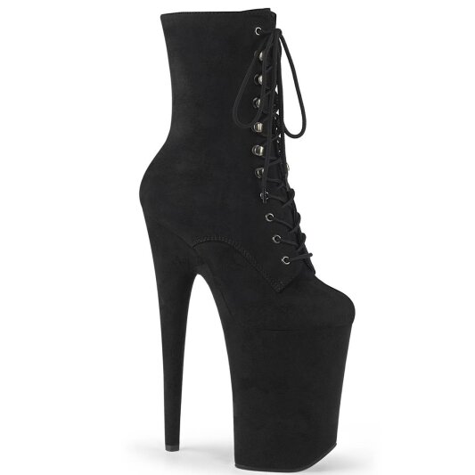 Pleaser INFINITY-1020FS Botín Plataforma Ante Sintético Negro