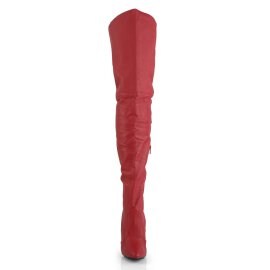 Pleaser LEGEND-8899 Overknee Boots Leather Red