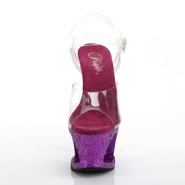 Pleaser MOON-708LG Plateau Sandalettes Transparent Purple