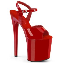 Pleaser NAUGHTY-809 Plateau Sandalettes Patent Red
