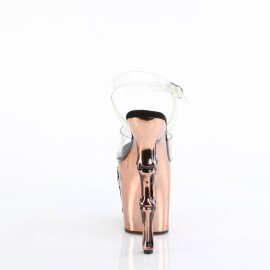 Pleaser RAPTURE-808-LT Sandalia de Tacón Plataforma Transparente Oro Rosado Claro