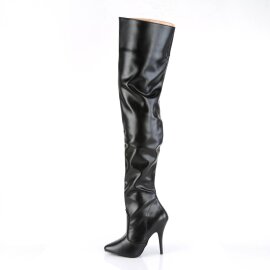 Pleaser SEDUCE-3010 Bota Alta Cuero Sintético Negro