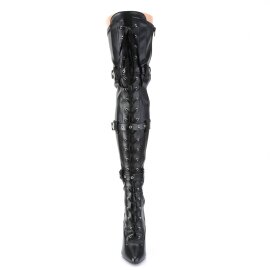 Pleaser SEDUCE-3028 Bota Alta Cuero Sintético Negro