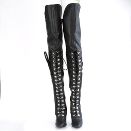 Pleaser SEDUCE-3082 Bota Alta Cuero Sintético Negro
