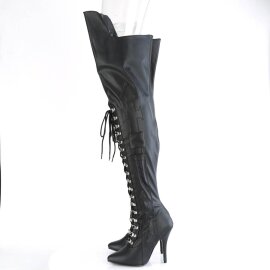 Pleaser SEDUCE-3082 Bota Alta Cuero Sintético Negro