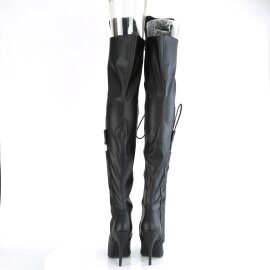 Pleaser SEDUCE-3082 Bota Alta Cuero Sintético Negro