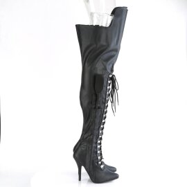 Pleaser SEDUCE-3082 Bota Alta Cuero Sintético Negro