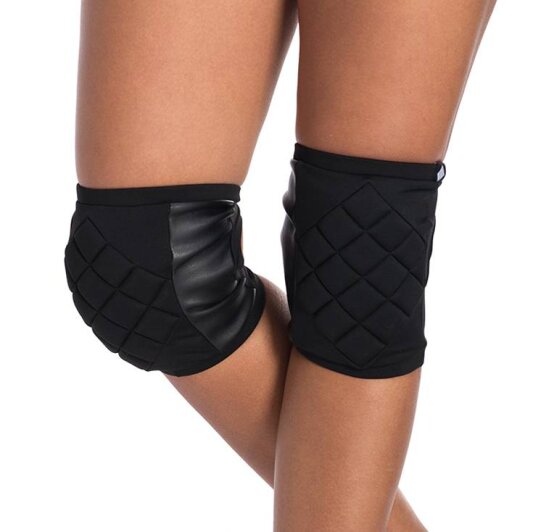 Poledancerka Protectores de Rodillas Negro con Bolsillos para Almohadillas adicionales M