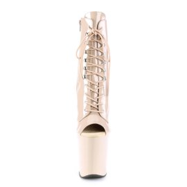 Pleaser XTREME-1021 Botín Plataforma Charol Beige