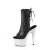 Pleaser ADORE-1018LG Botín Plataforma Cuero Sintético Purpurina Negro Plata EU-38 / US-8