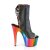 Pleaser ADORE-1018RC-02 Botín Plataforma Cuero Sintético Metalizado Negro Multicolor EU-40 / US-10