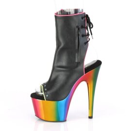 Pleaser ADORE-1018RC-02 Botín Plataforma Cuero Sintético Metalizado Negro Multicolor EU-41 / US-11
