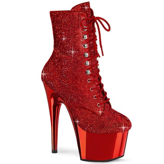 Pleaser ADORE-1020CHRS Botín Plataforma Metalizado Rojo EU-35 / US-5