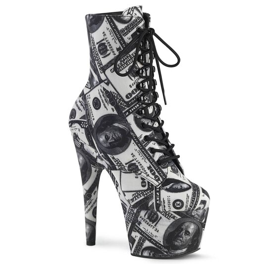 Pleaser ADORE-1020DP Botín Plataforma Negro Blanco EU-35 / US-5
